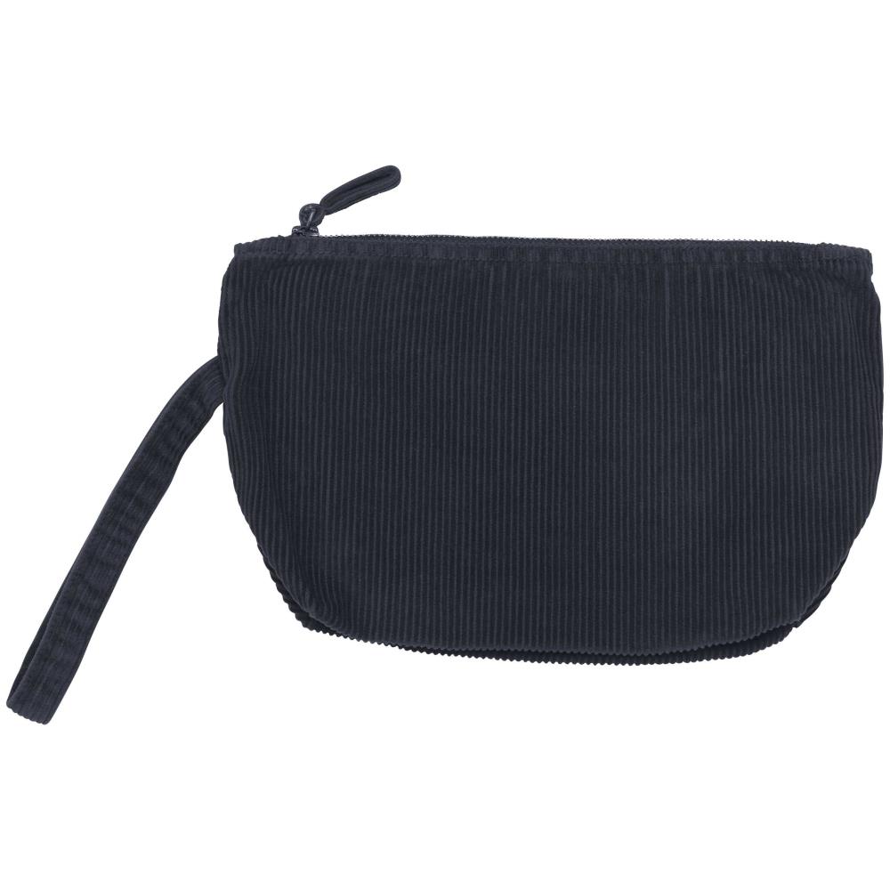 Ecologisch verwassen tasje van ribfluweel - Washed Navy Blue