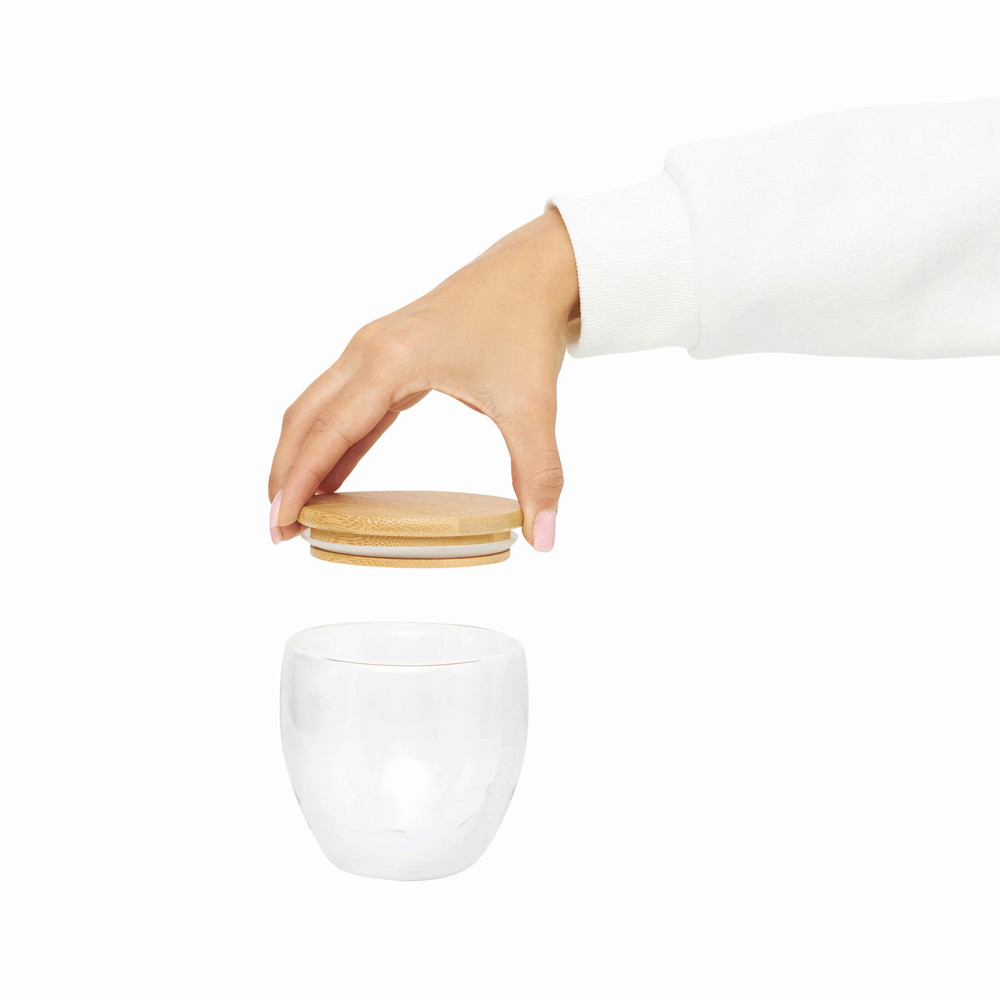 BAMBOO ART S - Dubbelwandig glas, inhoud ca. 250 ml.