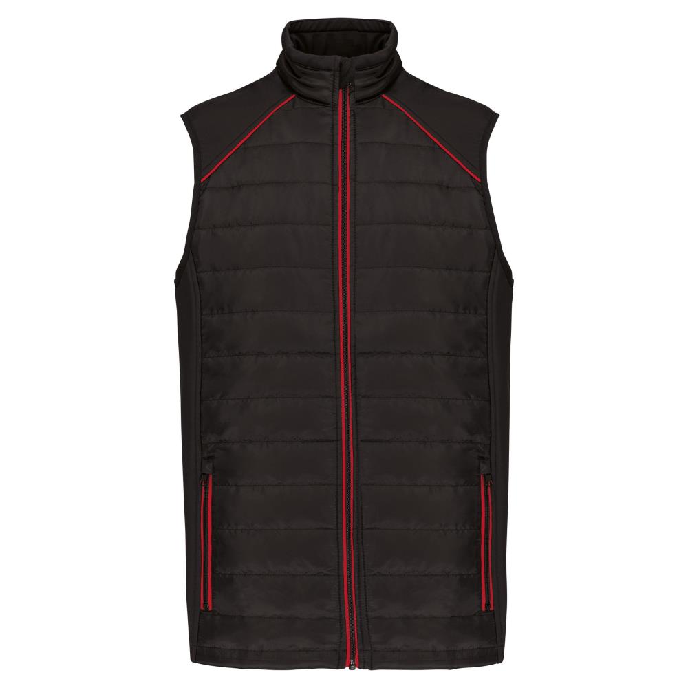Bodywarmer DayToDay in twee stoffen - black/red