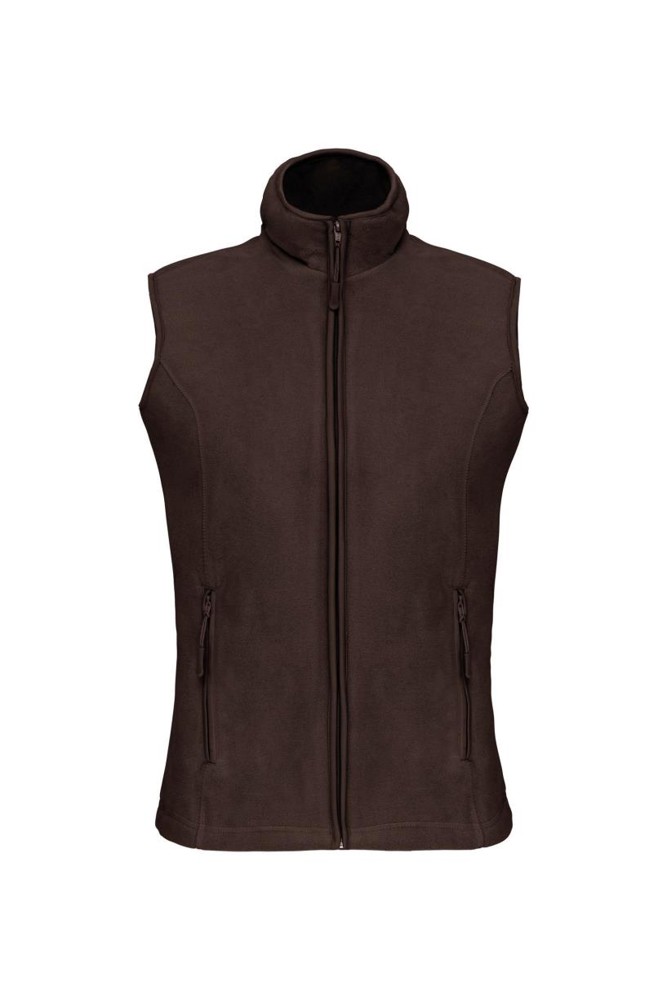 Bodywarmer van microfleece dames - Chocolate