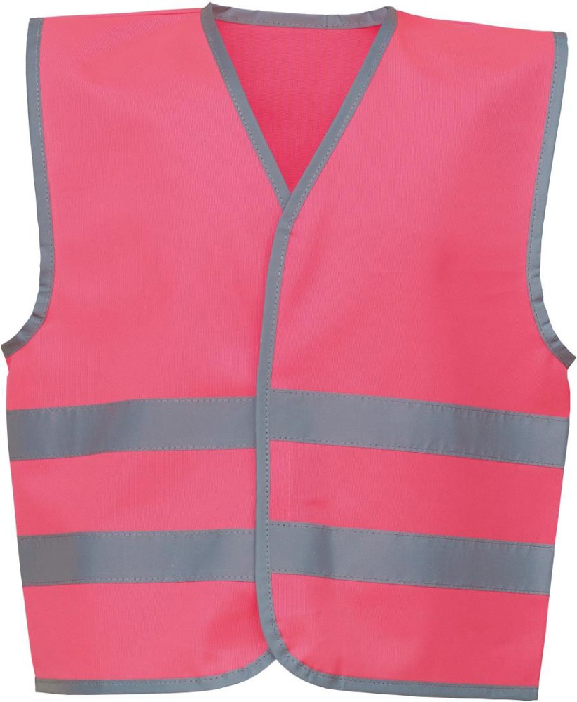 Gilet with Reflective Hem & Strips - Pink