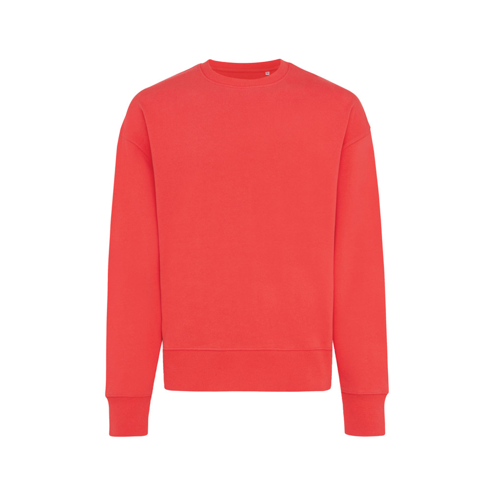 IQONIQ Kruger gerecycled katoen relaxed sweater - luscious red (± PMS 17-1663TCX)