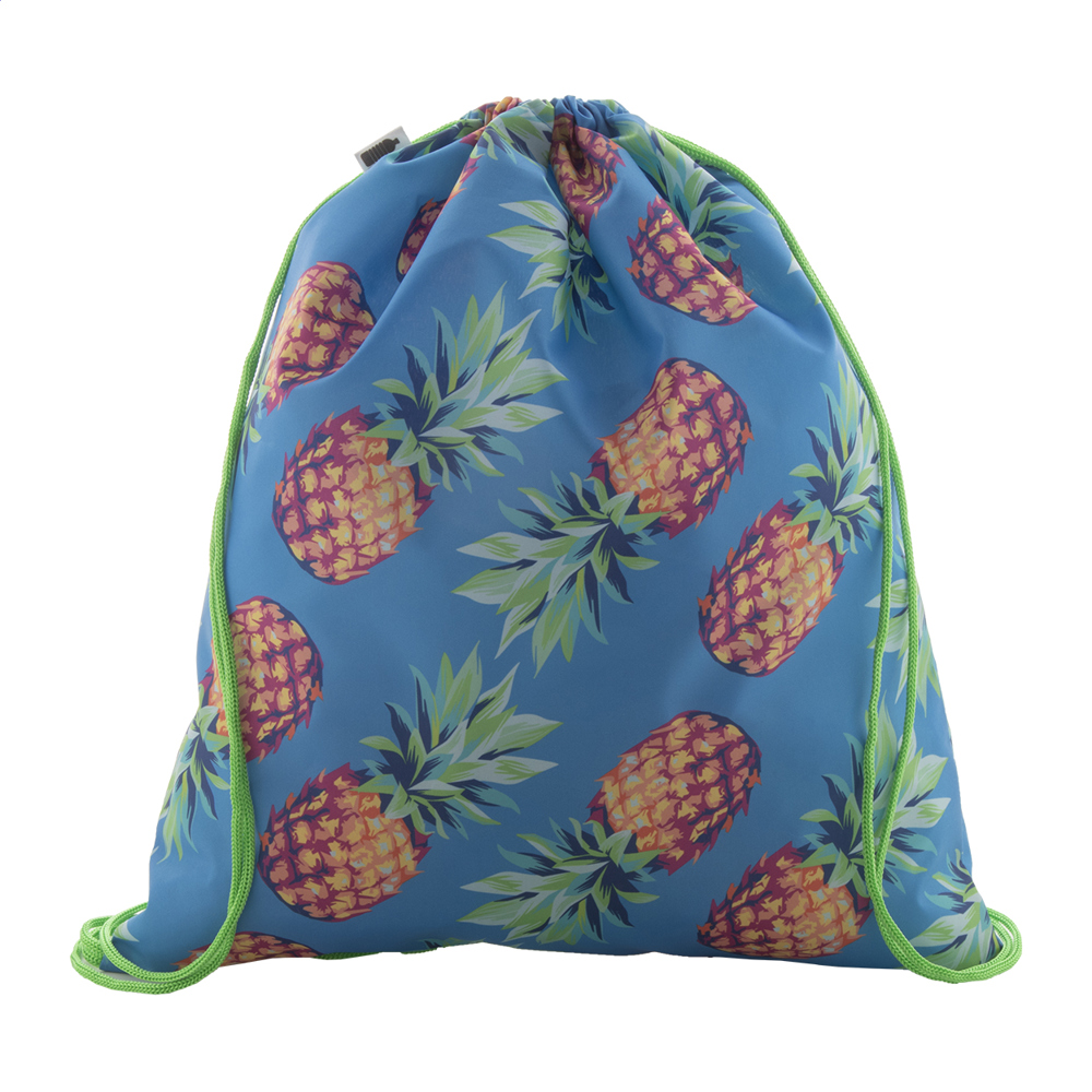 CreaDraw RPET - custom made trekkoord tas - groen/wit
