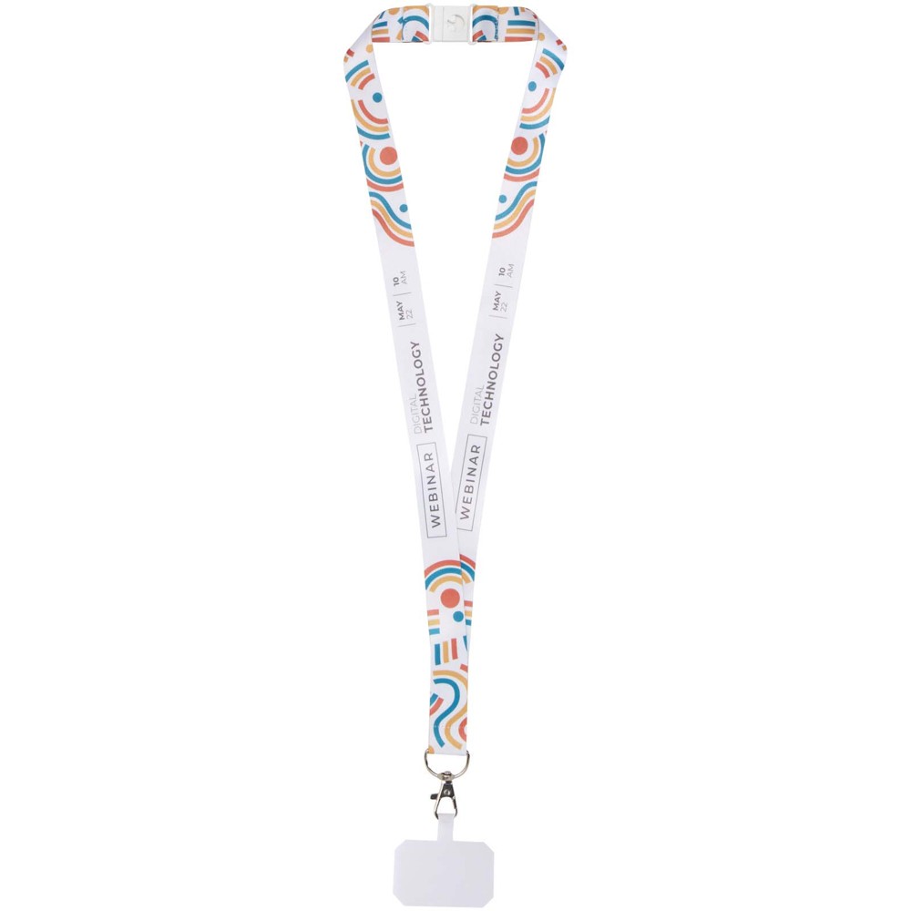 Addie sublimatie lanyard met telefoonhouder en veiligheidssluiting